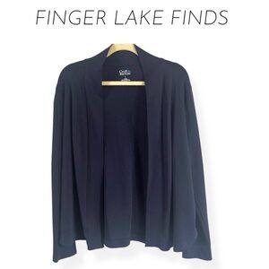 Croft & Barrow Navy Blue Open Front Knit Jacket, L